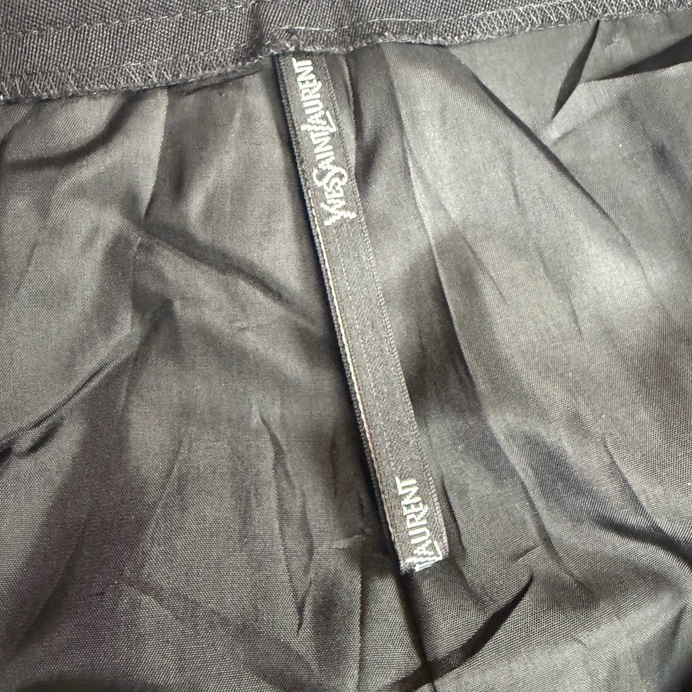 Vintage Yves Saint Laurent Wool Skirt Black Made France US 8 - Picture 3 of 12